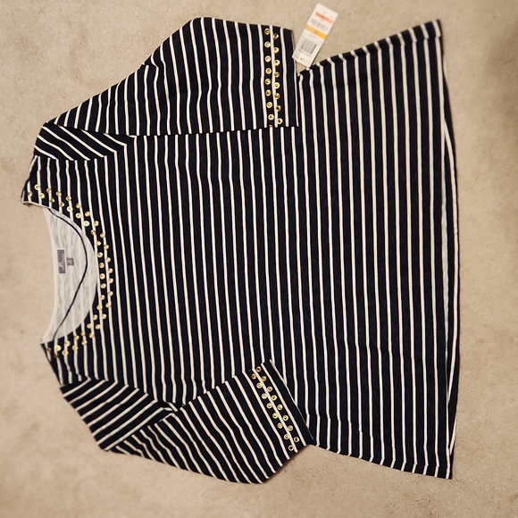 JM Collection Woman 3/4 sleeve round neckline and sleeves with grommets W-535 - Picture 4 of 8